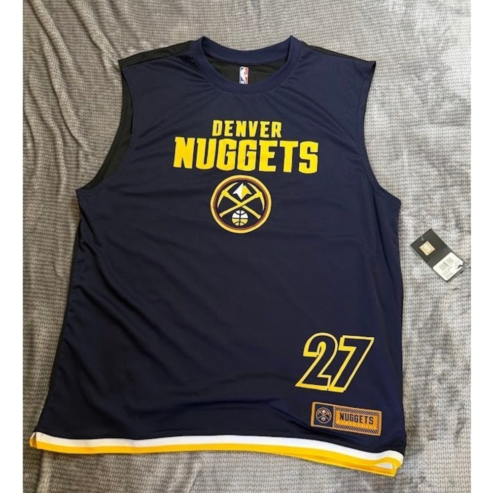 NBA Denver Nuggets Jamal Murray #27 Basketball Jersey Blue Yellow Mens XL NWT